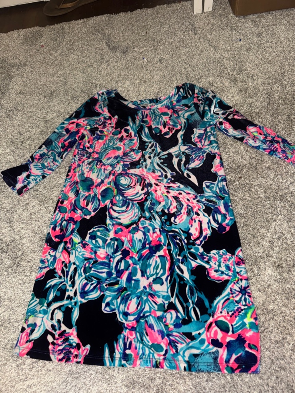 Lilly Pulitzer Navy, Pink & Teal Floral Shift Dress